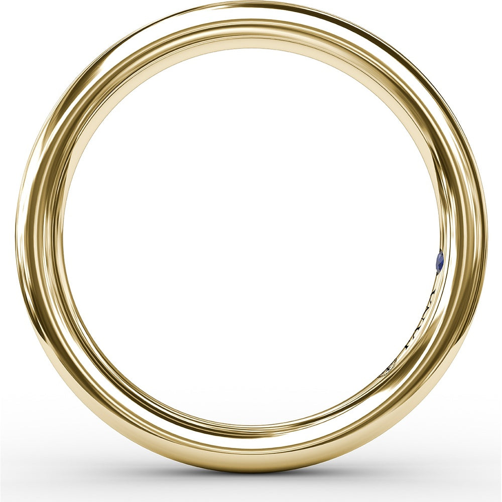Classic High Polished Anniversary Band with Customizable Center Stone Setting by Fana