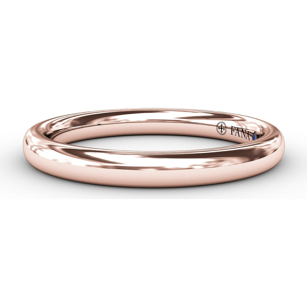 Classic High Polished Anniversary Band with Customizable Center Stone Setting by Fana