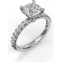 Classic Pavé Engagement Ring Setting with Round Diamond Accents - 0.37 Carat Total Accent Diamond Weight by Fana
