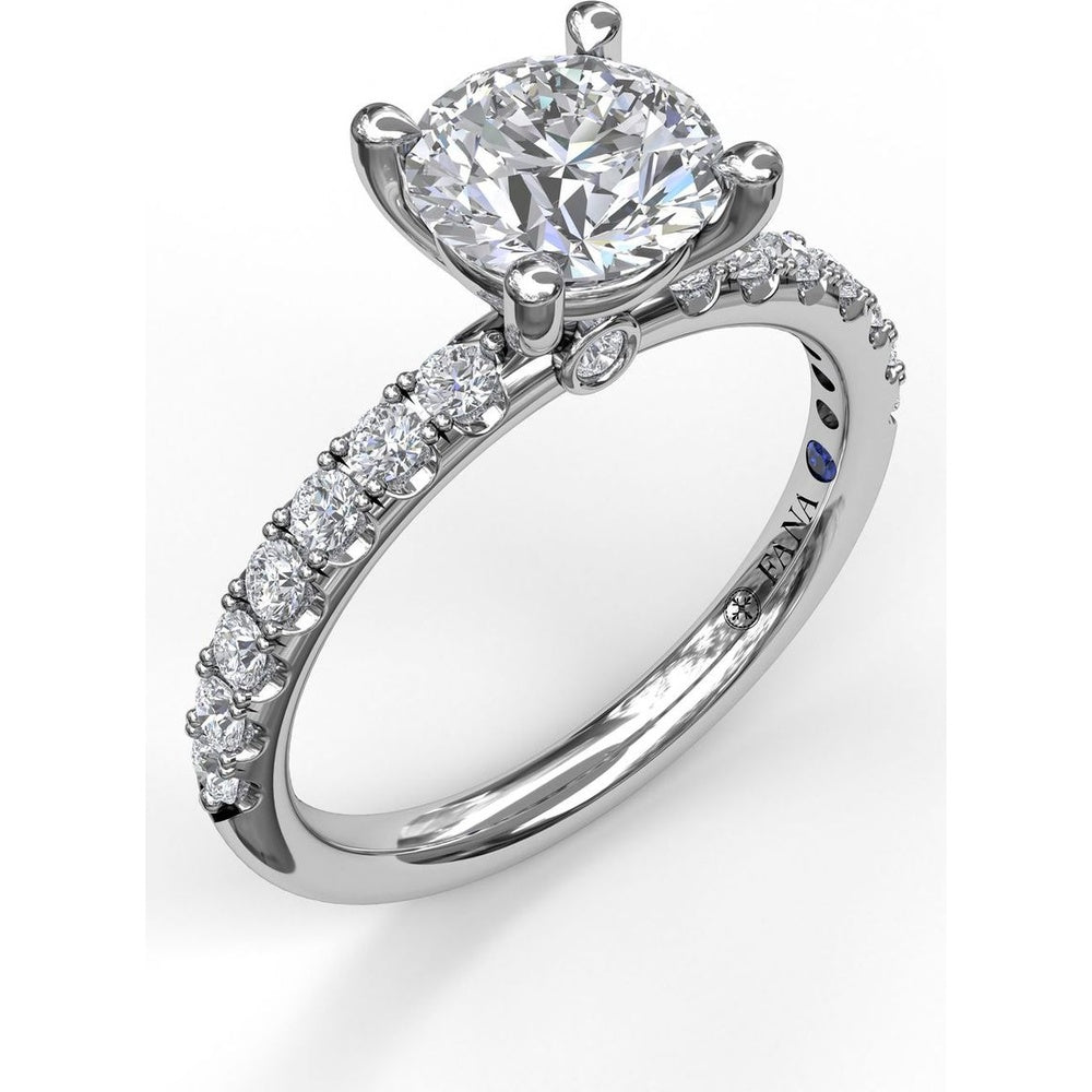 Classic Pavé Engagement Ring Setting with Round Diamond Accents - 0.37 Carat Total Accent Diamond Weight by Fana