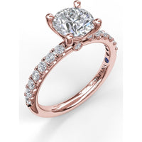 Classic Pavé Engagement Ring Setting with Round Diamond Accents - 0.37 Carat Total Accent Diamond Weight by Fana