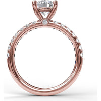 Classic Pavé Engagement Ring Setting with Round Diamond Accents - 0.37 Carat Total Accent Diamond Weight by Fana