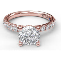 Classic Pavé Engagement Ring Setting with Round Diamond Accents - 0.37 Carat Total Accent Diamond Weight by Fana