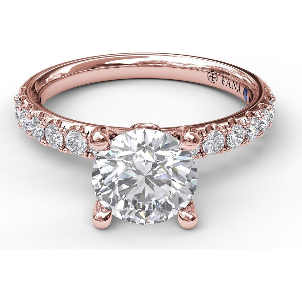 Classic Pavé Engagement Ring Setting with Round Diamond Accents - 0.37 Carat Total Accent Diamond Weight by Fana