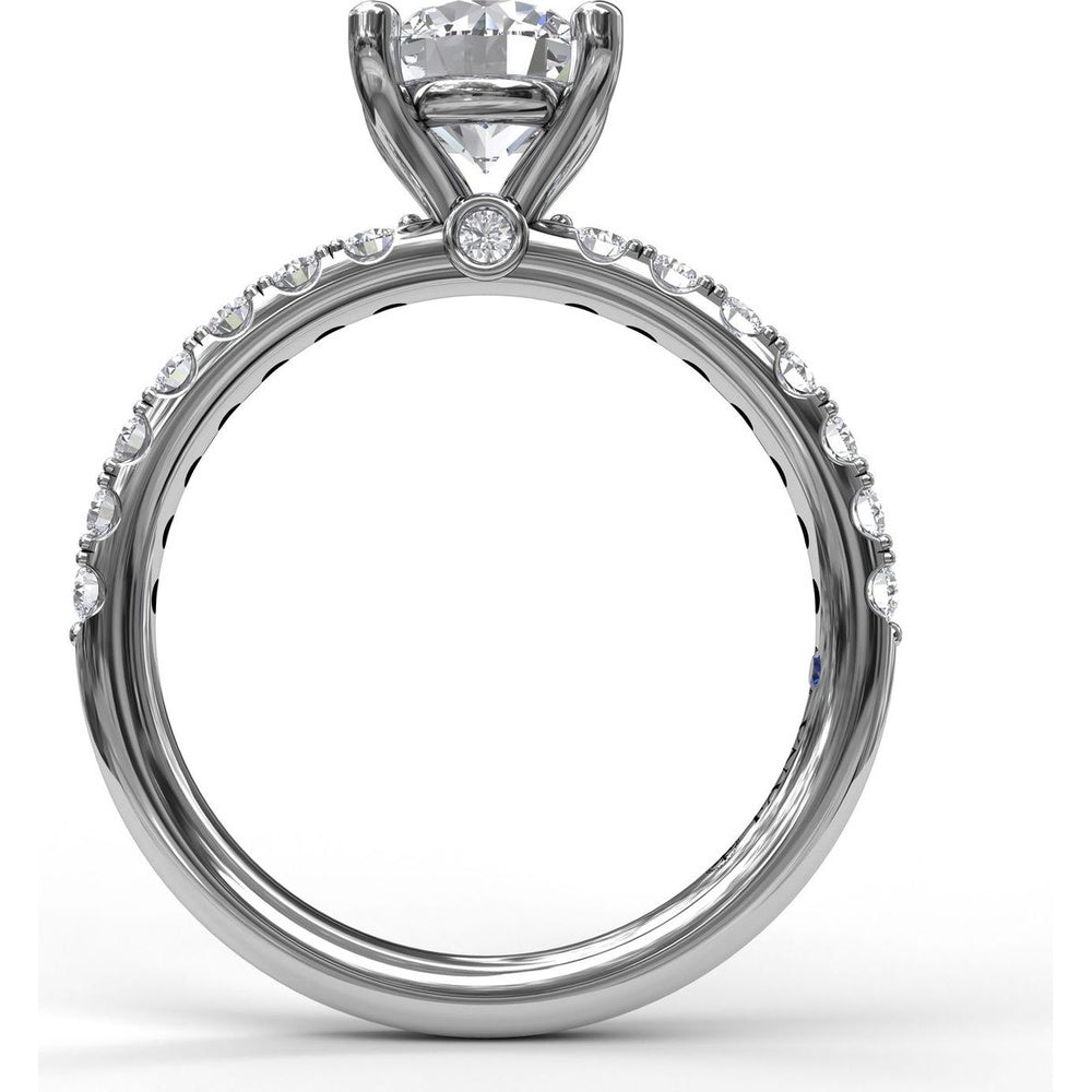 Classic Pavé Engagement Ring Setting with Round Diamond Accents - 0.37 Carat Total Accent Diamond Weight by Fana
