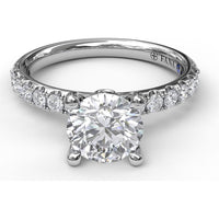 Classic Pavé Engagement Ring Setting with Round Diamond Accents - 0.37 Carat Total Accent Diamond Weight by Fana