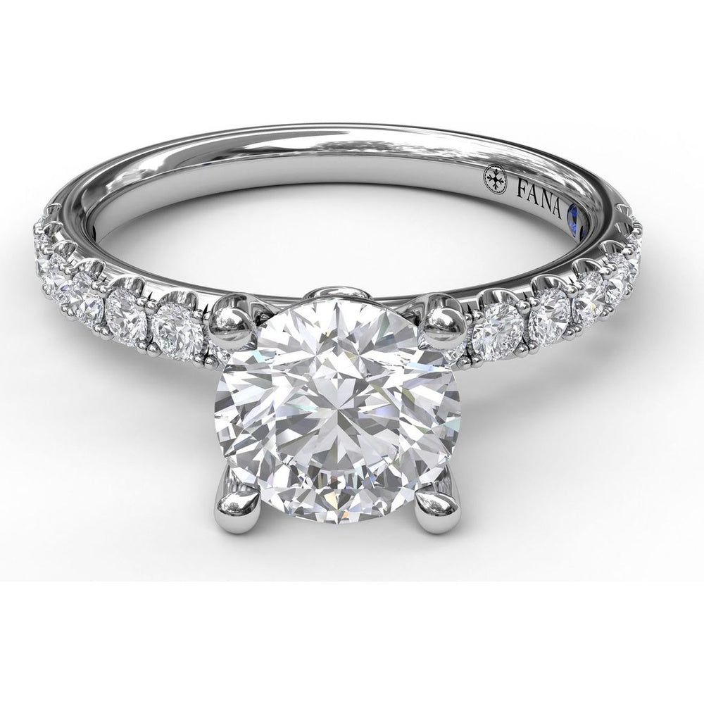 Classic Pavé Engagement Ring Setting with Round Diamond Accents - 0.37 Carat Total Accent Diamond Weight by Fana