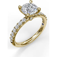 Classic Pavé Engagement Ring Setting with Round Diamond Accents - 0.37 Carat Total Accent Diamond Weight by Fana