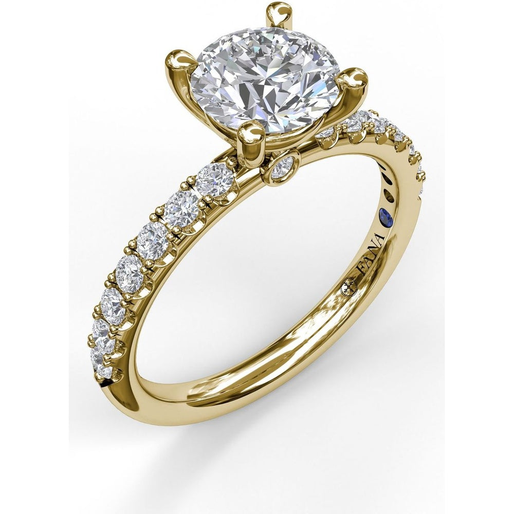 Classic Pavé Engagement Ring Setting with Round Diamond Accents - 0.37 Carat Total Accent Diamond Weight by Fana