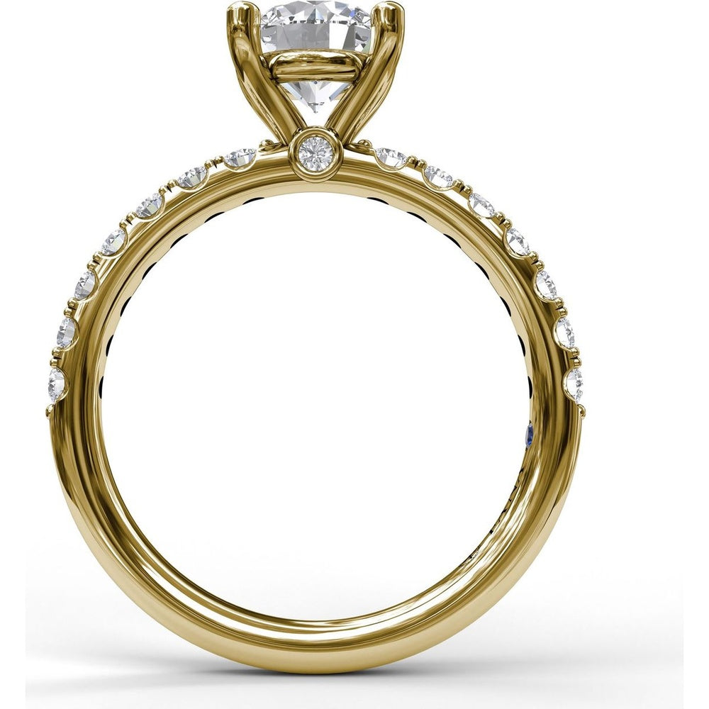 Classic Pavé Engagement Ring Setting with Round Diamond Accents - 0.37 Carat Total Accent Diamond Weight by Fana