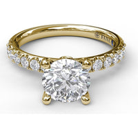 Classic Pavé Engagement Ring Setting with Round Diamond Accents - 0.37 Carat Total Accent Diamond Weight by Fana