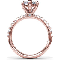 Classic Pavé Marquise Diamond Engagement Ring Setting by Fana - 0.37 Carat Total Diamond Weight