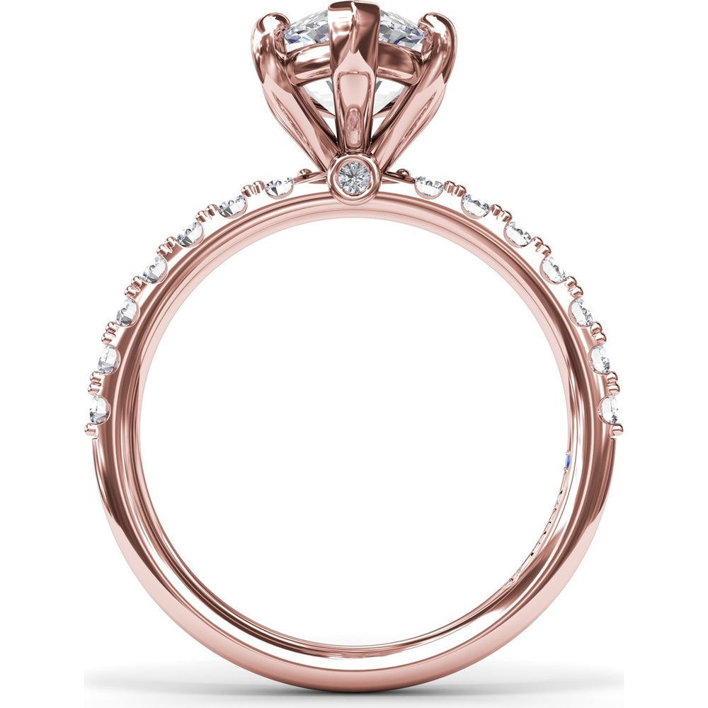 Classic Pavé Marquise Diamond Engagement Ring Setting by Fana - 0.37 Carat Total Diamond Weight