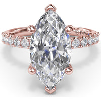 Classic Pavé Marquise Diamond Engagement Ring Setting by Fana - 0.37 Carat Total Diamond Weight