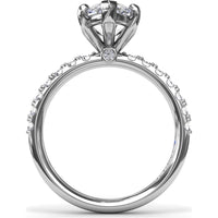 Classic Pavé Marquise Diamond Engagement Ring Setting by Fana - 0.37 Carat Total Diamond Weight
