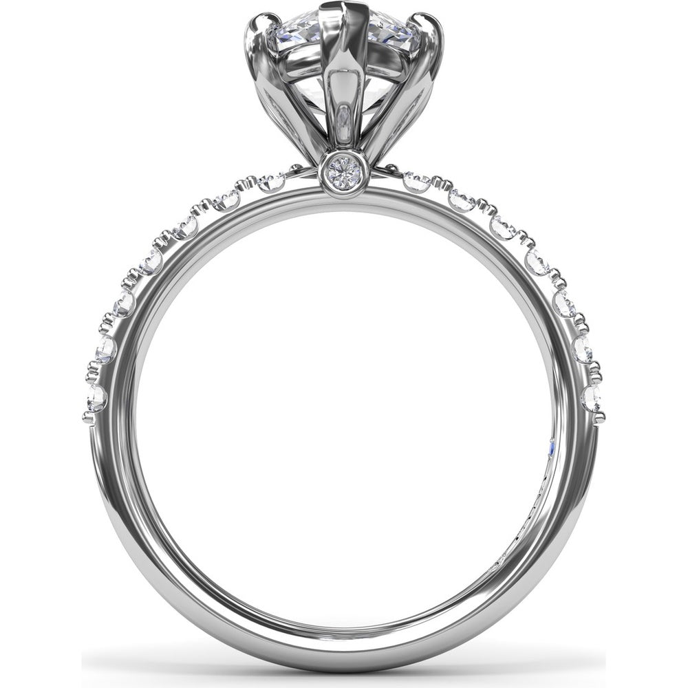 Classic Pavé Marquise Diamond Engagement Ring Setting by Fana - 0.37 Carat Total Diamond Weight
