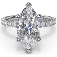 Classic Pavé Marquise Diamond Engagement Ring Setting by Fana - 0.37 Carat Total Diamond Weight