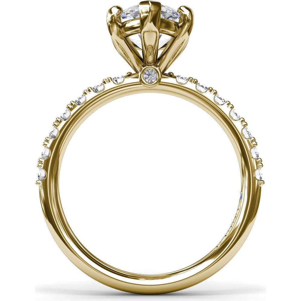 Classic Pavé Marquise Diamond Engagement Ring Setting by Fana - 0.37 Carat Total Diamond Weight