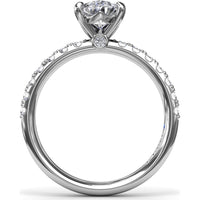 Classic Pavé Pear Cut Engagement Ring Setting with Diamond Lined Band by Fana - 0.37 Carat Total Diamond Weight