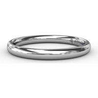 Classic Polished Wedding Band with Engraved Detail by Fana