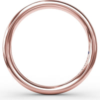Classic Polished Wedding Band with Engraved Detail by Fana