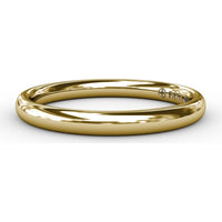Classic Polished Wedding Band with Engraved Detail by Fana