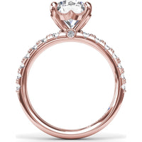 Classic Round Diamond Engagement Ring Setting with Graduated Pavé Band by Fana - 0.54 Carat Total Diamond Weight