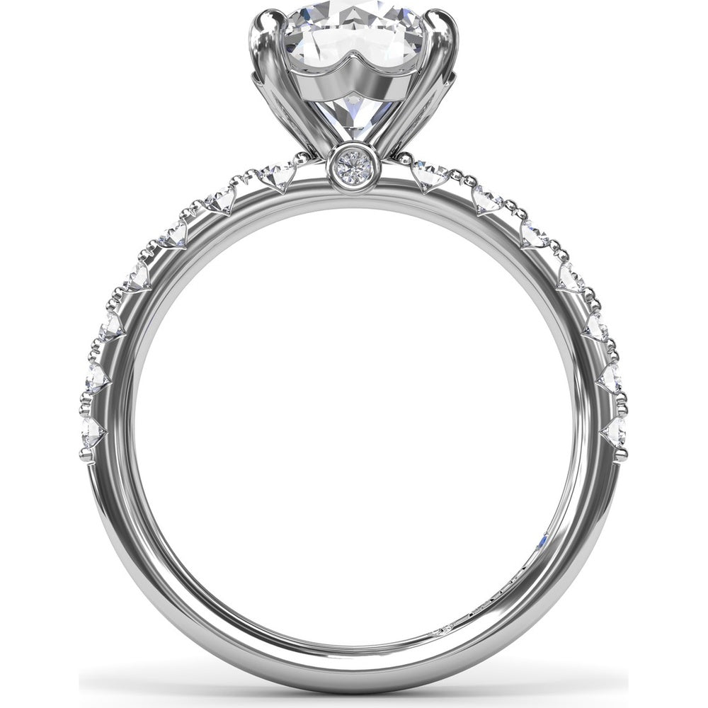 Classic Round Diamond Engagement Ring Setting with Graduated Pavé Band by Fana - 0.54 Carat Total Diamond Weight