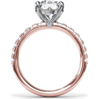 Classic Round Diamond Engagement Ring Setting with Graduated Pavé Band by Fana - 0.54 Carat Total Diamond Weight