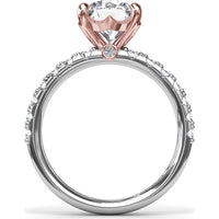 Classic Round Diamond Engagement Ring Setting with Graduated Pavé Band by Fana - 0.54 Carat Total Diamond Weight