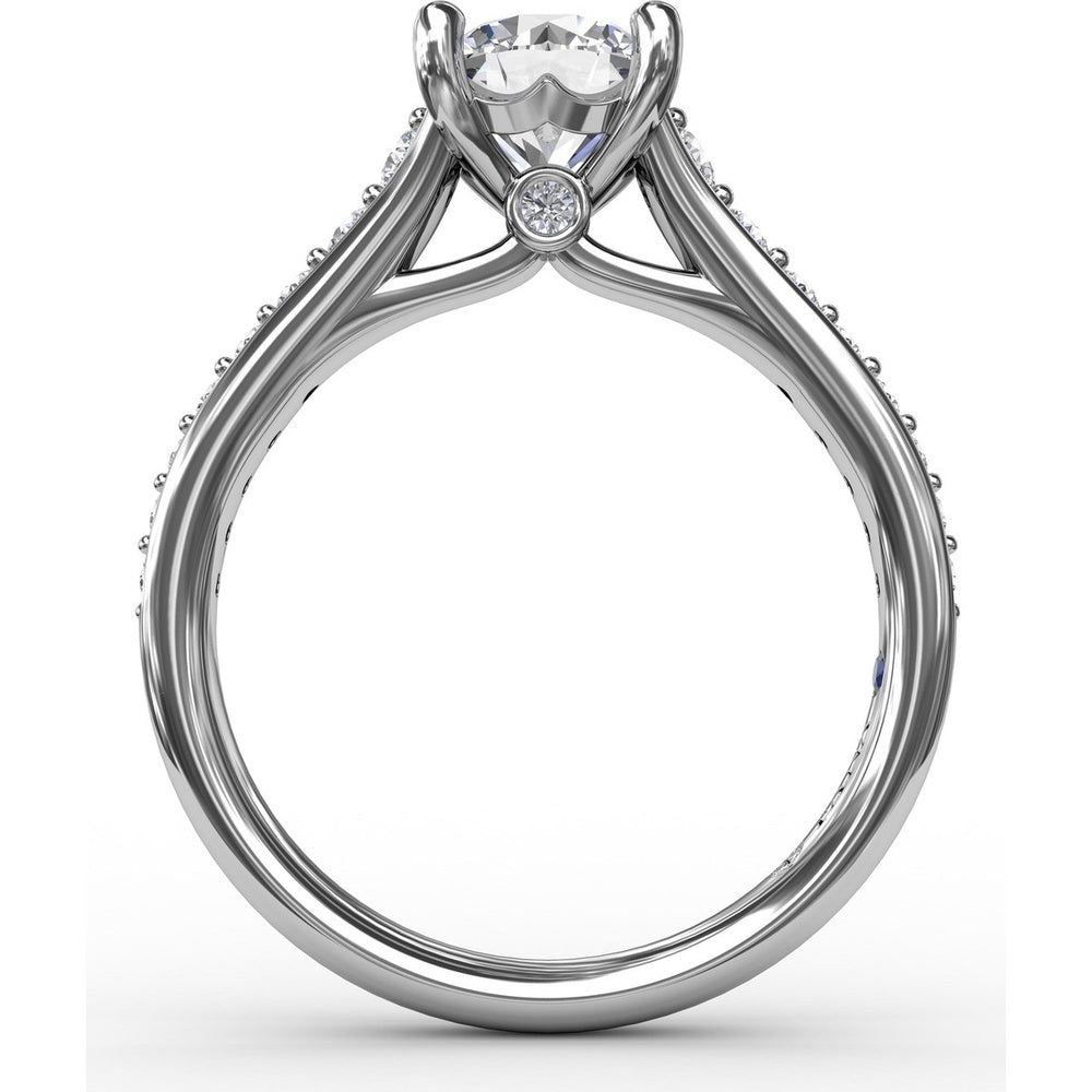 Classic Solitaire Engagement Ring Setting with Channel Set Round Diamond Band by Fana - 0.36 Carat Total Diamond Weight