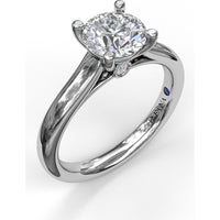 Classic Solitaire Engagement Ring Setting with Split Shank and Peek-A-Boo Diamond by Fana - 0.03 Carat Total Diamond Weight