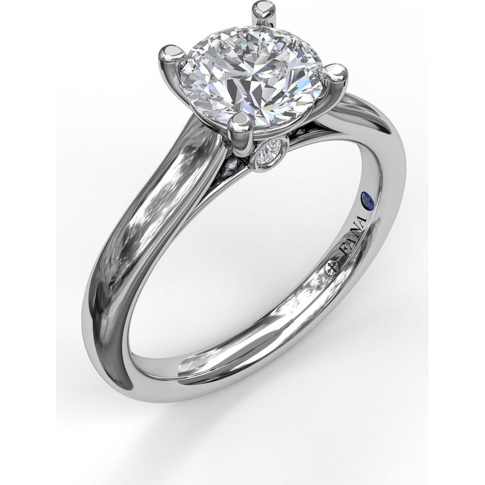 Classic Solitaire Engagement Ring Setting with Split Shank and Peek-A-Boo Diamond by Fana - 0.03 Carat Total Diamond Weight