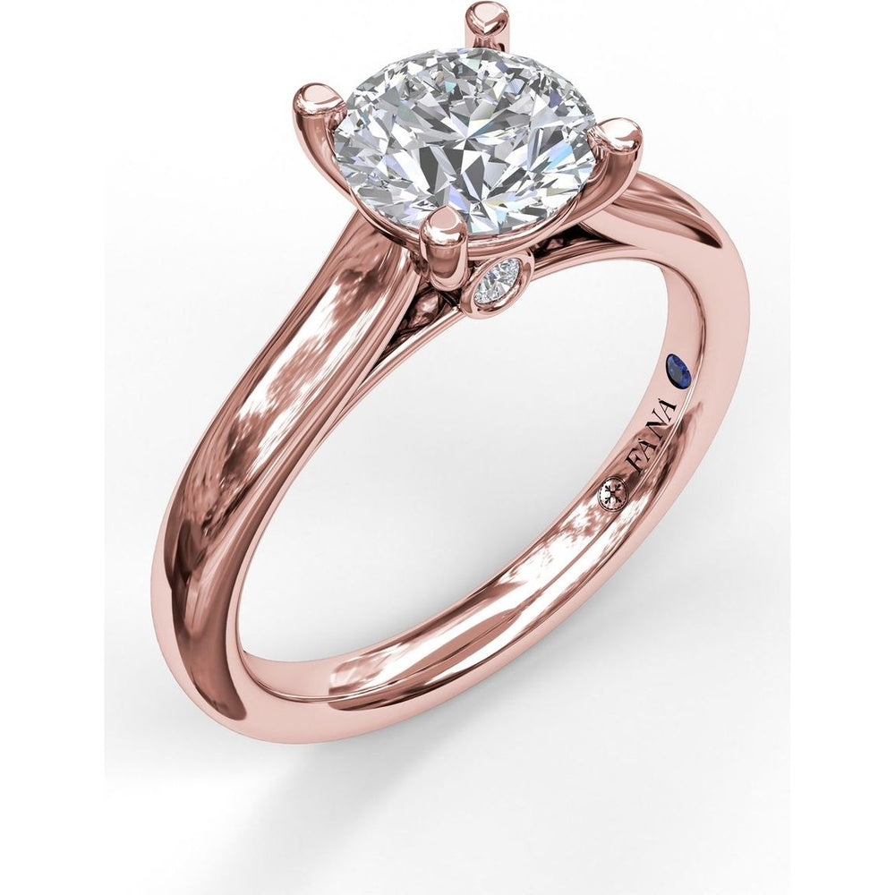 Classic Solitaire Engagement Ring Setting with Split Shank and Peek-A-Boo Diamond by Fana - 0.03 Carat Total Diamond Weight