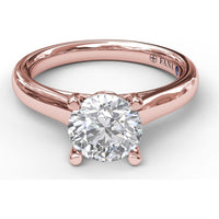 Classic Solitaire Engagement Ring Setting with Split Shank and Peek-A-Boo Diamond by Fana - 0.03 Carat Total Diamond Weight