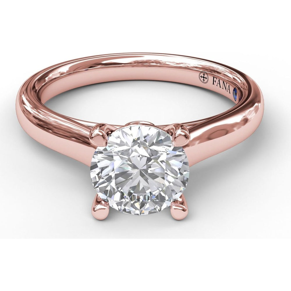 Classic Solitaire Engagement Ring Setting with Split Shank and Peek-A-Boo Diamond by Fana - 0.03 Carat Total Diamond Weight