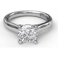 Classic Solitaire Engagement Ring Setting with Split Shank and Peek-A-Boo Diamond by Fana - 0.03 Carat Total Diamond Weight