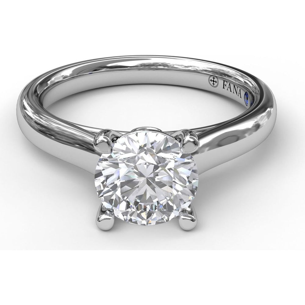 Classic Solitaire Engagement Ring Setting with Split Shank and Peek-A-Boo Diamond by Fana - 0.03 Carat Total Diamond Weight