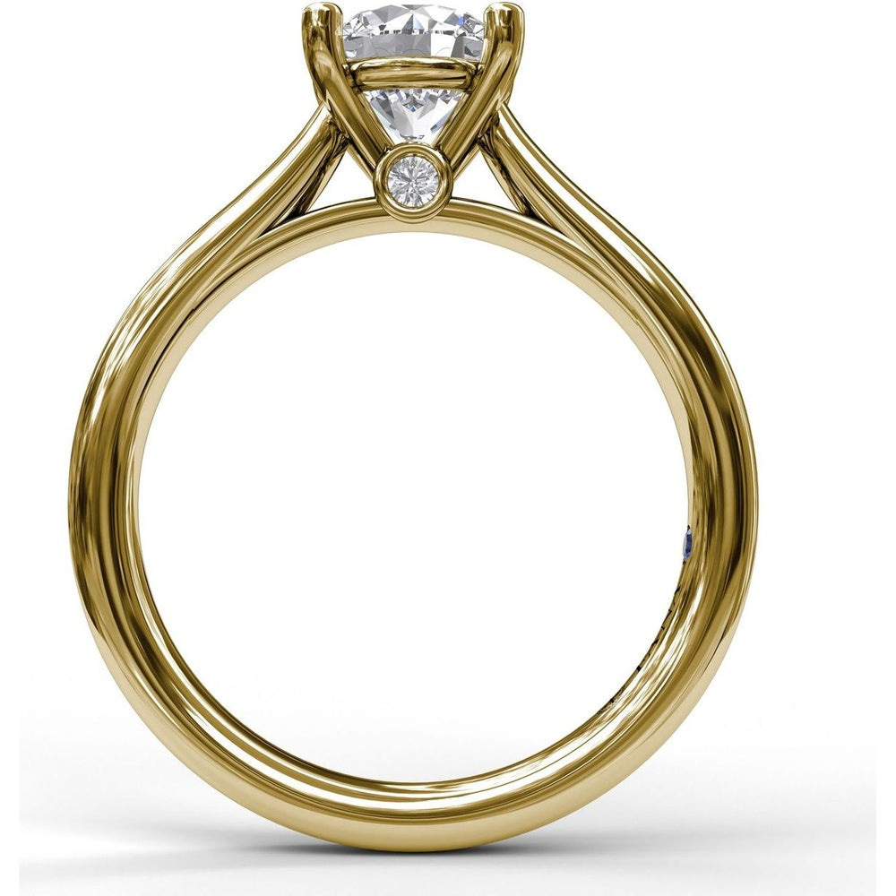 Classic Solitaire Engagement Ring Setting with Split Shank and Peek-A-Boo Diamond by Fana - 0.03 Carat Total Diamond Weight