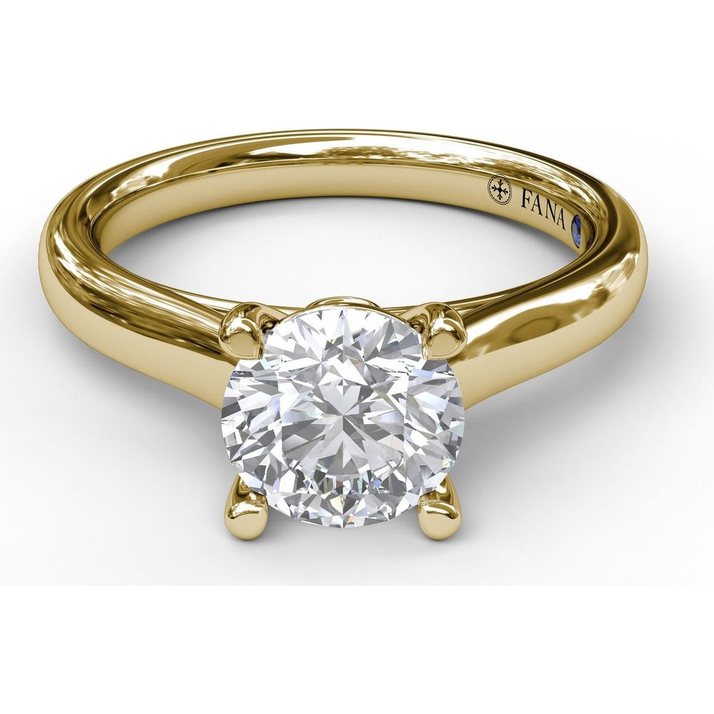Classic Solitaire Engagement Ring Setting with Split Shank and Peek-A-Boo Diamond by Fana - 0.03 Carat Total Diamond Weight