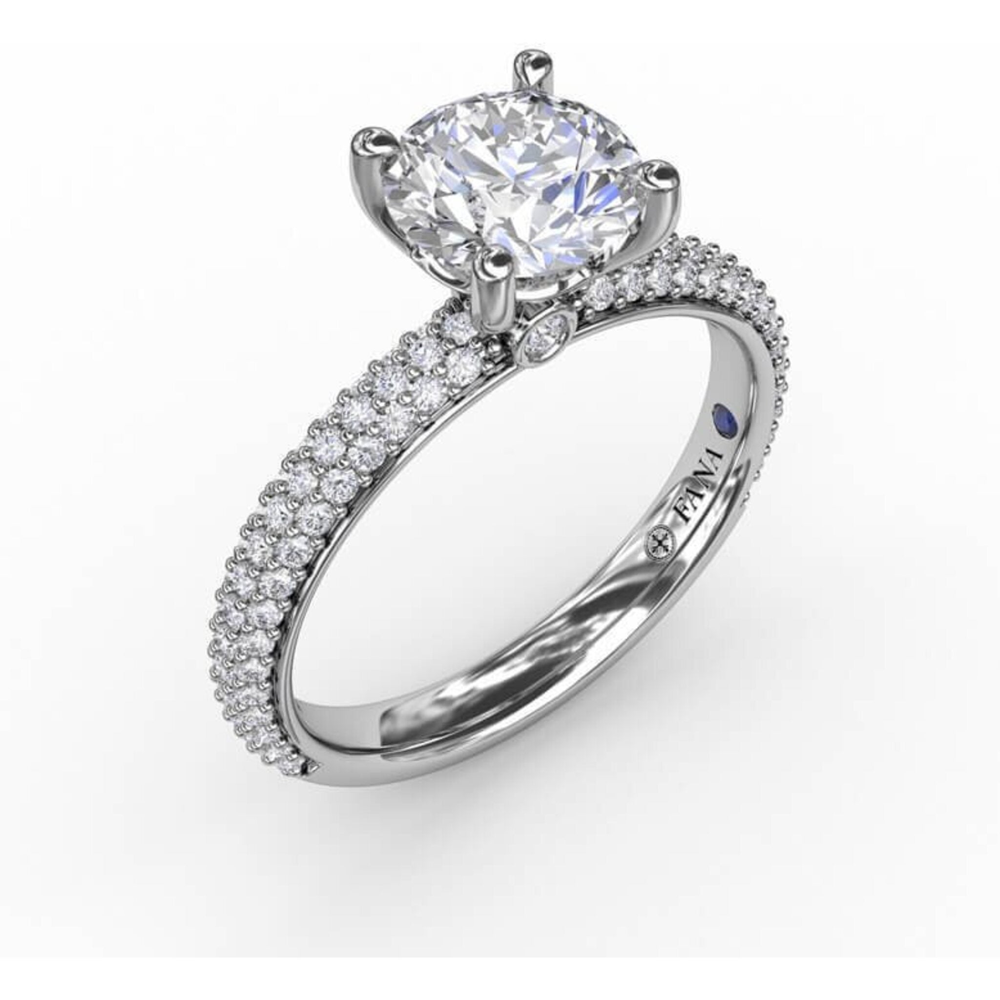 Fana Classic Solitaire Engagement Ring With Seamless PavÃ© Band