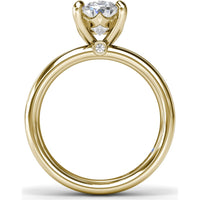 Classic Wide Band Oval Diamond Engagement Ring Setting with Hidden Halo by Fana - 0.02 Carat Total Diamond Weight