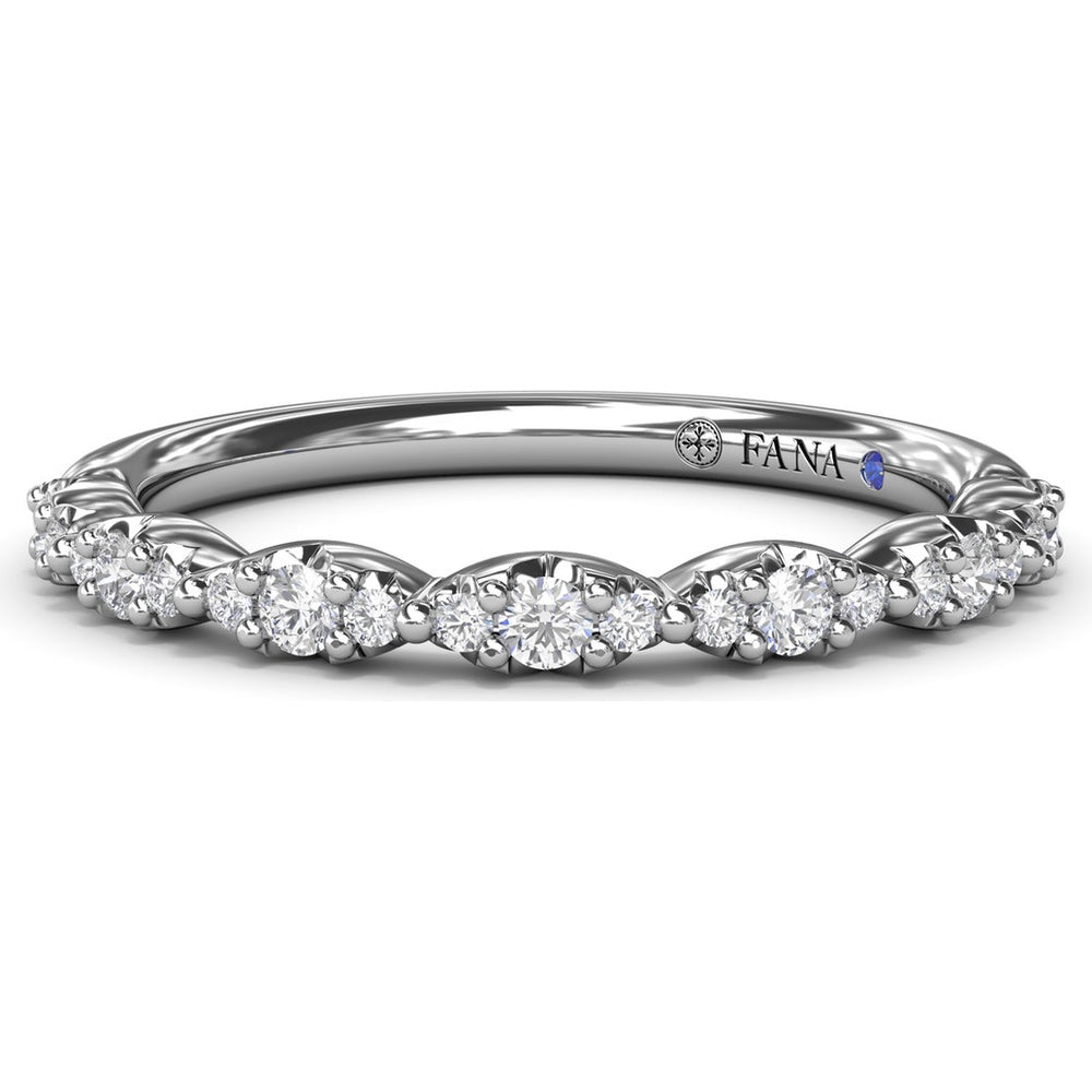 Cluster Marquise Diamond Wedding Band with Round Diamonds by Fana - 0.21 Carat Total Diamond Weight