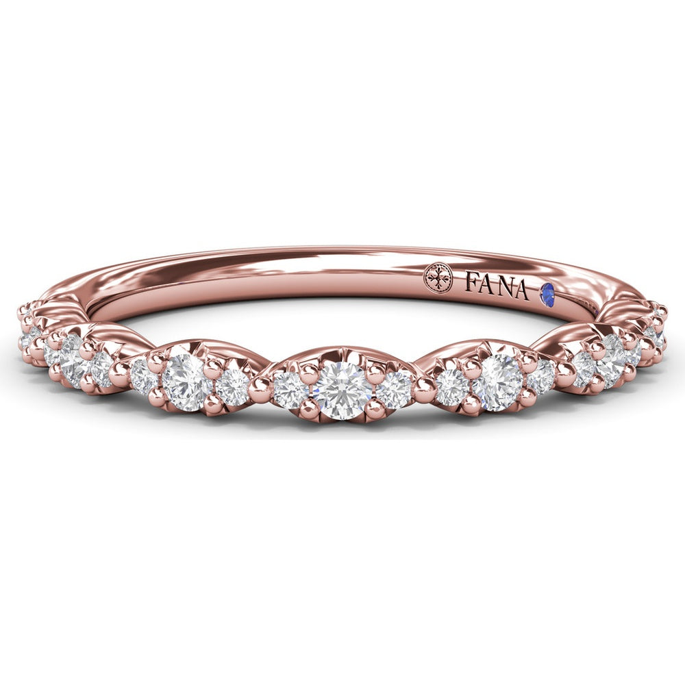 Cluster Marquise Diamond Wedding Band with Round Diamonds by Fana - 0.21 Carat Total Diamond Weight