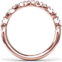 Cluster Marquise Diamond Wedding Band with Round Diamonds by Fana - 0.21 Carat Total Diamond Weight