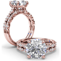 Cluster Marquise Diamond Wedding Band with Round Diamonds by Fana - 0.21 Carat Total Diamond Weight