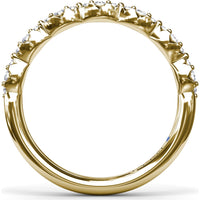 Cluster Marquise Diamond Wedding Band with Round Diamonds by Fana - 0.21 Carat Total Diamond Weight