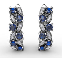 Clustered Sapphire and Diamond Openwork Drop Earrings by Fana - 1.00 Carat Total Gemstone Weight