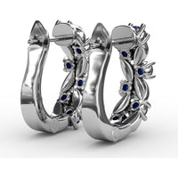 Clustered Sapphire and Diamond Openwork Drop Earrings by Fana - 1.00 Carat Total Gemstone Weight