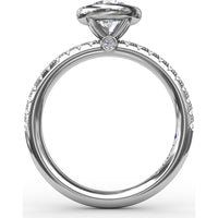 Contemporary Bezel-Set Engagement Ring Setting with Diamond Pavé Band by Fana - 0.27 Carat Total Diamond Weight